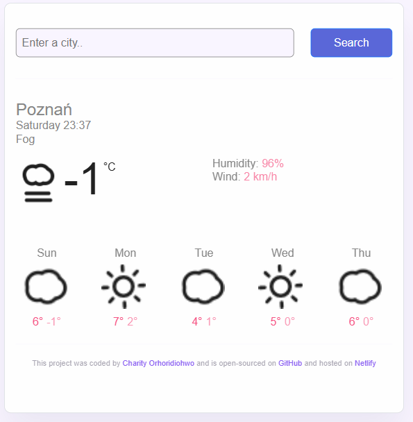 Weather project preview