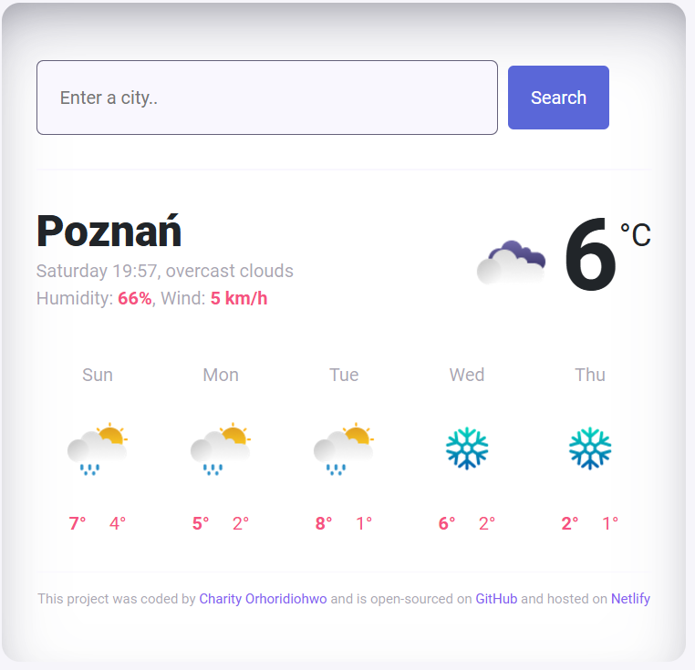 Weather project preview